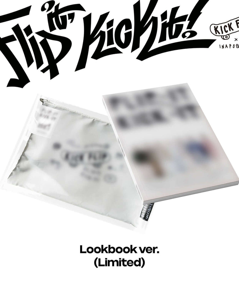 KICKFLIP - 1st Mini Album [Flip it, Kick it!] (Lookbook ver.) - Album Kpop : lookbook limité, visuel noir/blanc, packaging.