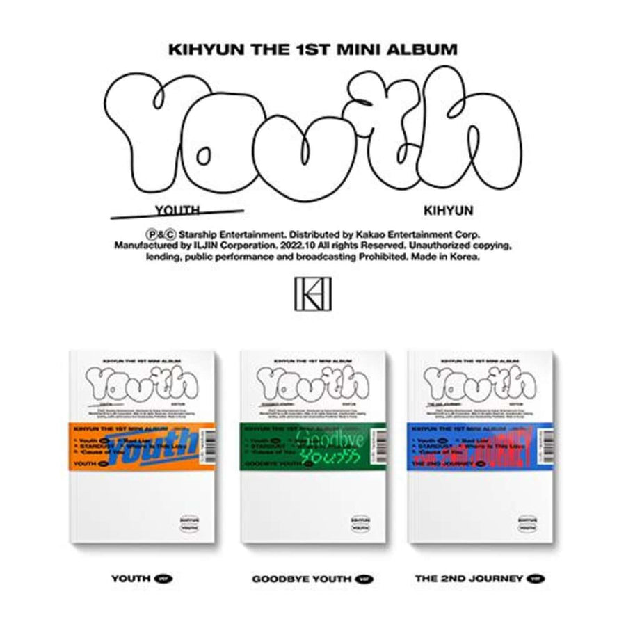 KIHYUN - 1ST [YOUTH] (Set of 3) - Album Kpop