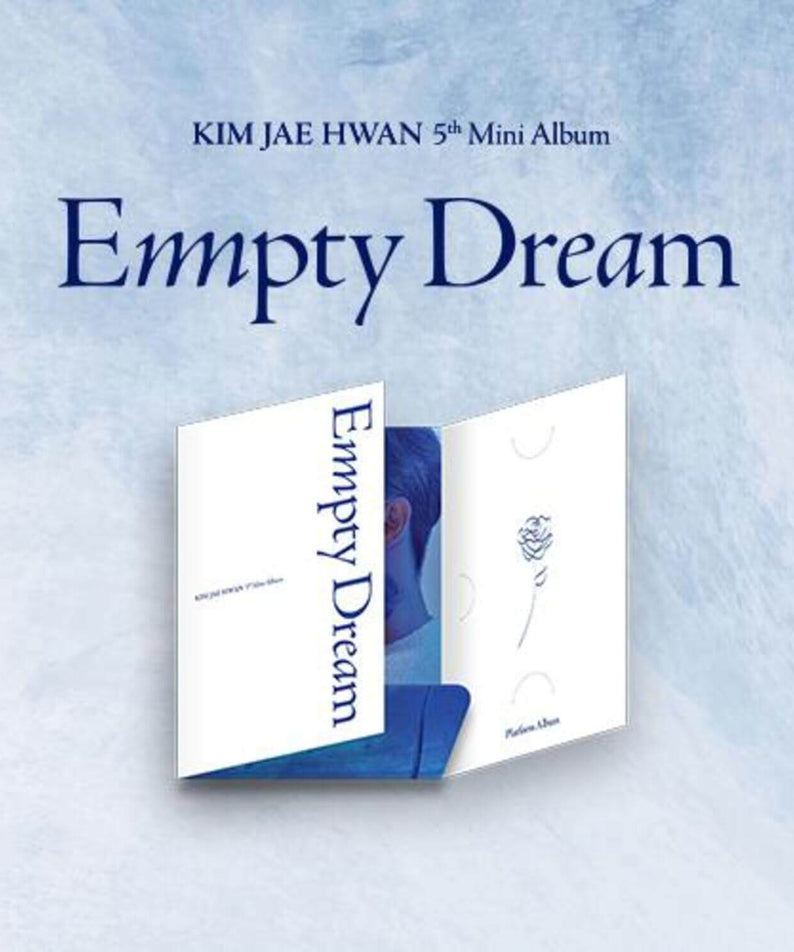 KIM JAEHWAN - [Empty Dream] (5th ) (PLATFORM ALBUM VER.) - Album Kpop, pochette bleue sur fond ciel, visuel promo