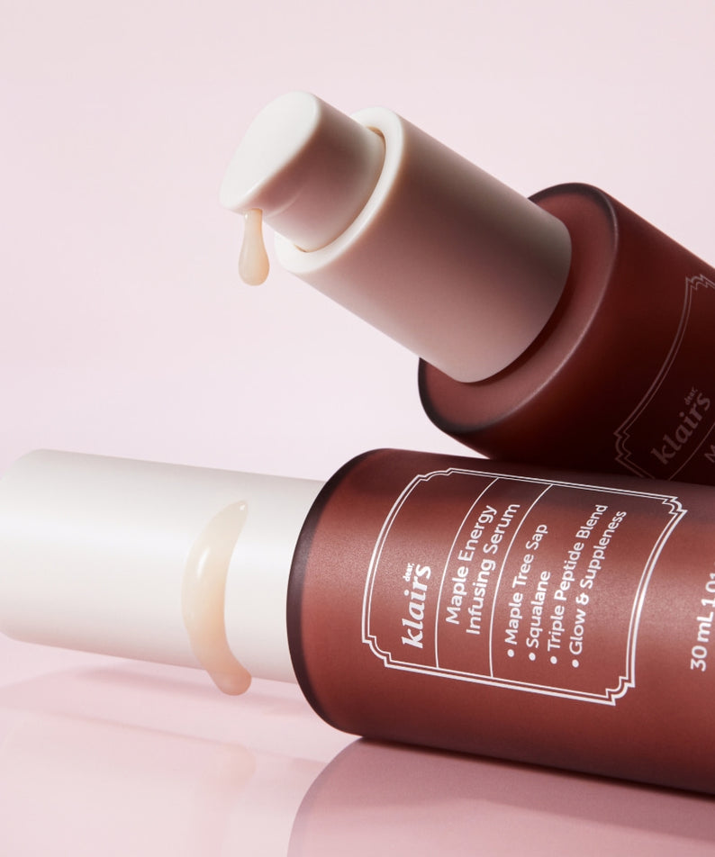 Sérum visage KLAIRS Maple Energy Infusing Serum 30ml pour une peau éclatante, soin anti-âge avec ingrédients naturels.