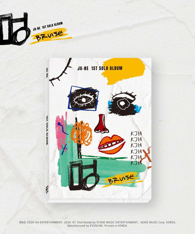 KOO JUNHOE - 1ST SOLO ALBUM - Album Kpop : jaquette colorée avec illustration graphique sur fond blanc, KOO JUNHOE
