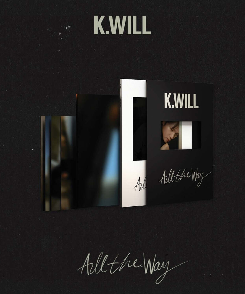 K.WILL - 7th Album [All The Way] - Album Kpop : pochette noire sur fond sombre, style K-pop du chanteur K.WILL.