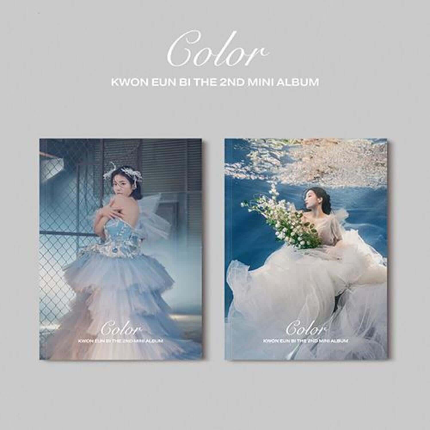 KWON EUN BI - 2nd Album [Color] (Random VER) - Album Kpop : couverture Color, photos de la chanteuse en tenue, fond clair.