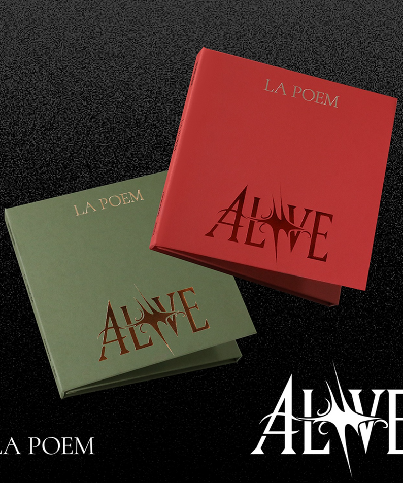 LA POEM - 3rd Album [ALIVE] (Random 1 of 2) - Album Kpop, jaquette rouge/verte sur fond noir, tournant mature et audacieux