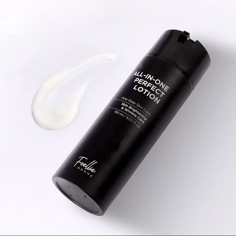 LACVERT Homme All-in-One Perfect Lotion 150ml de la marque LACVERT, flacon noir avec texture crème sur fond clair.