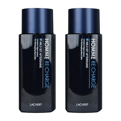 LACVERT  Homme Recharge 2 Pieces Specail Set: deux flacons noirs HOMME DIRECTCHARGE, visuel produit sur fond clair.