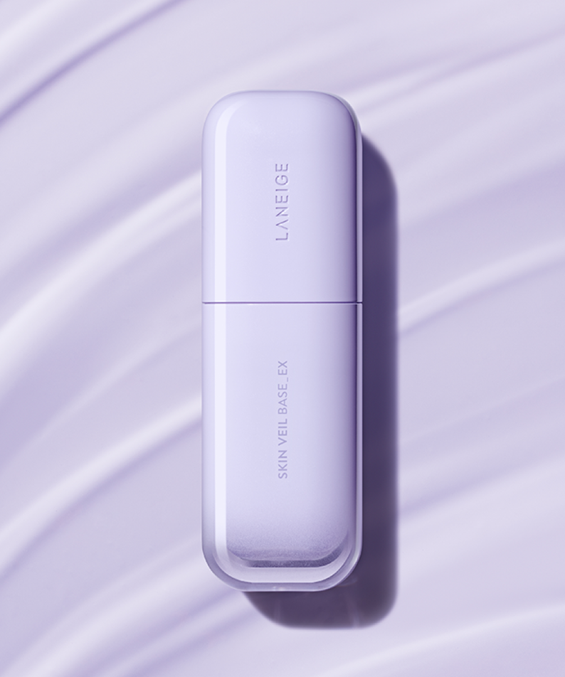 LANEIGE Skin Veil Base SPF28/PA++ 30ml de la marque LANEIGE sur fond pastel violet, pack produit maquillage skincare