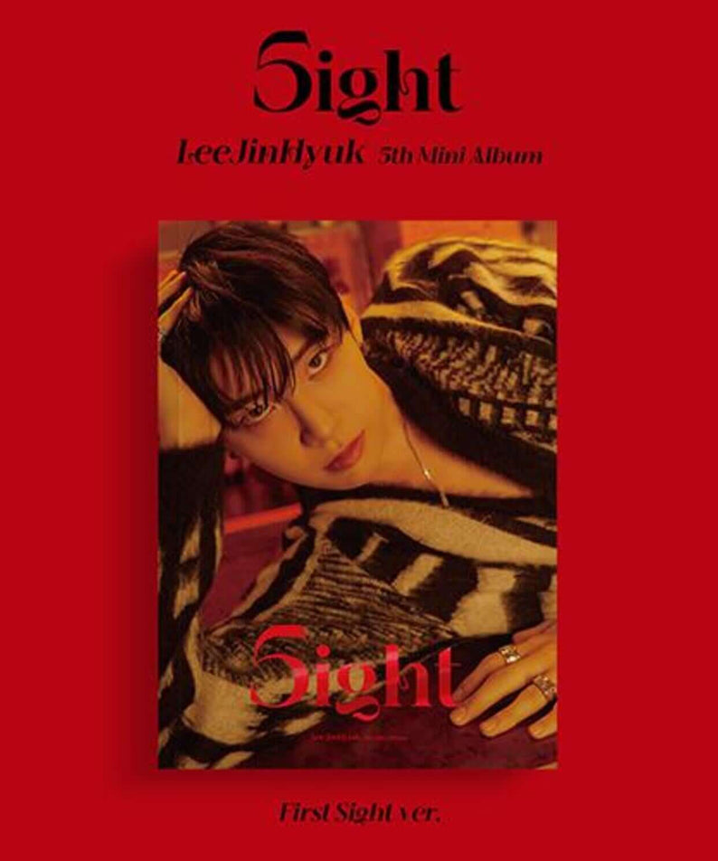 LEE JINHYUK - [5ight] (5th ) (First Sight ver.) - Album Kpop, visuel rouge avec portrait du chanteur en couverture
