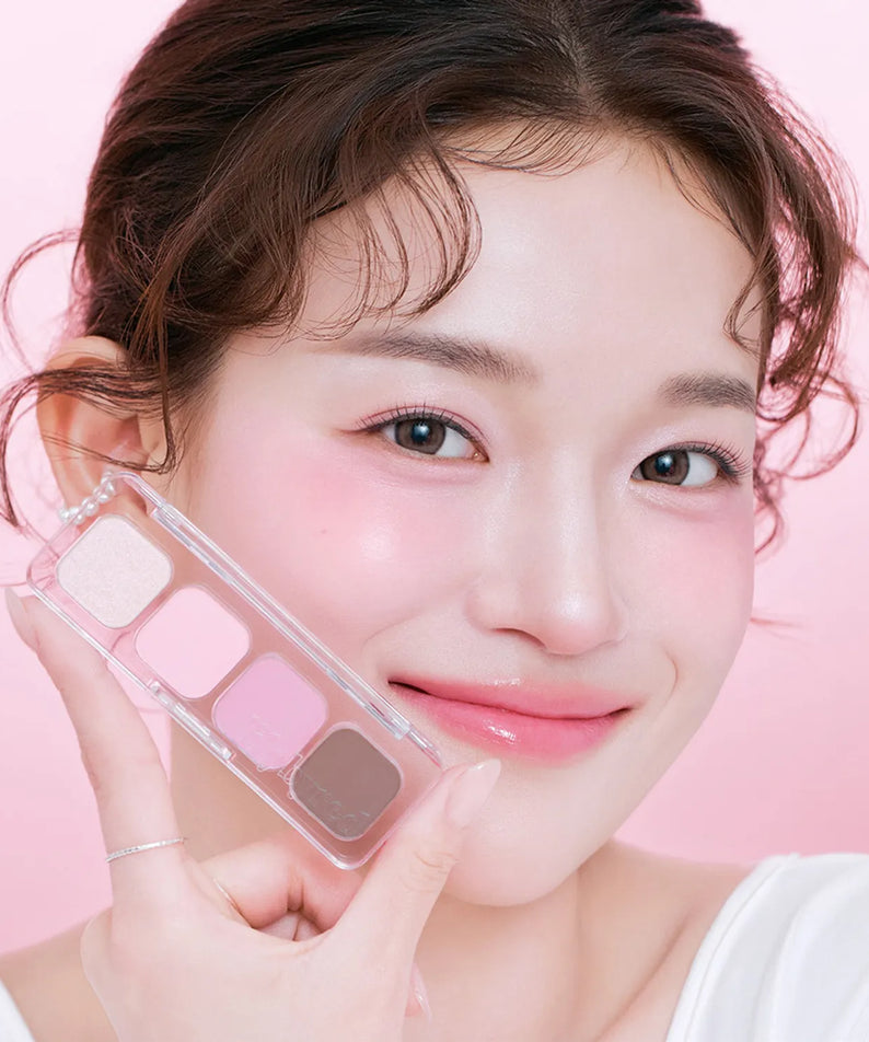 LILYBYRED Mood It Palette de la marque LILYBYRED, maquillage en gros plan sur fond rose avec la palette visible.