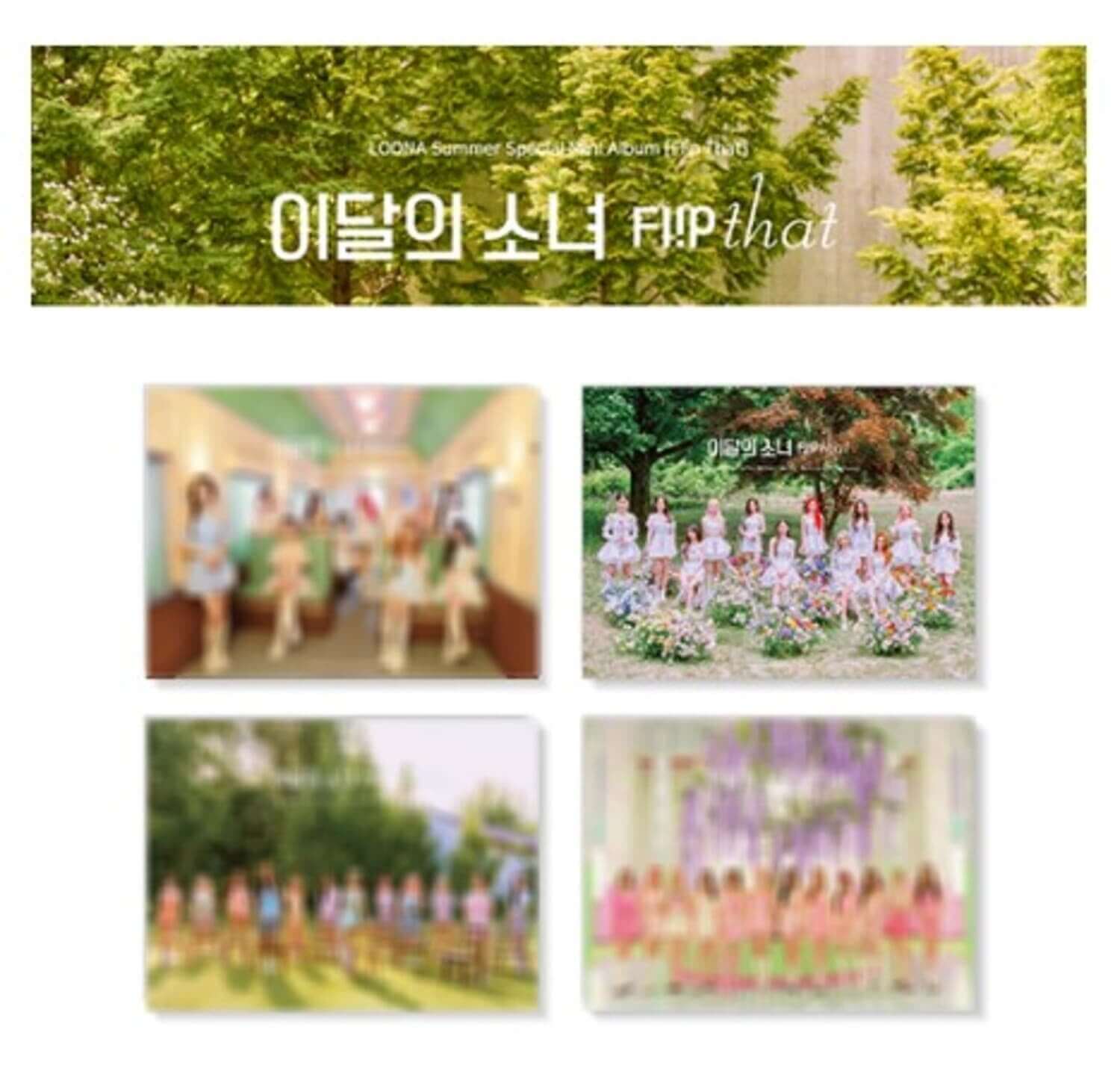 LOONA - LOONA Summer Special Mini Album [Flip That](RANDOM) - Album Kpop, packshot et photos de groupe en plein air, marque LOONA