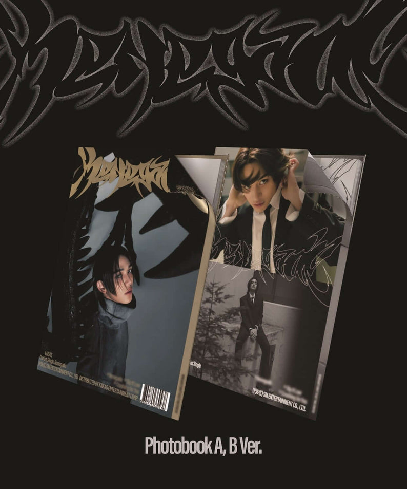 LUCAS - 1st Album [Renegade] (Photo Book Ver.) (Set of 2) - Album Kpop : photo books noir & or avec visuels de LUCAS.