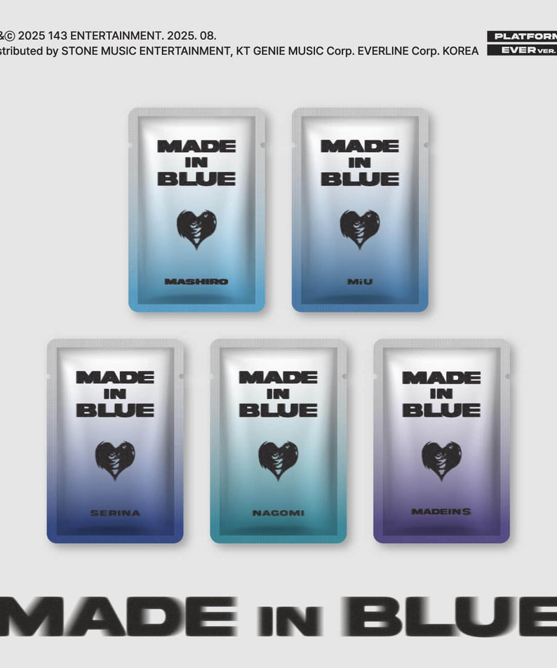 MADEIN S - [MADE in BLUE] (MASHIRO.ver/MiU.ver/SERINA.ver/NAGOMI.ver/MADEIN S.ver) (Set of 5) Album Kpop, coffret visuel