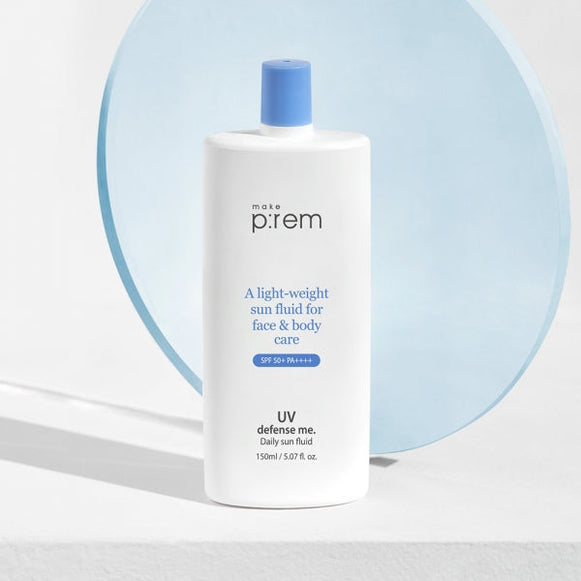 MAKE P:REM UV Defense Me Daily Sun Fluid 150ml disponible sur Ma petite Coree, ton Eshop 100% K-beauty en direct de Seoul