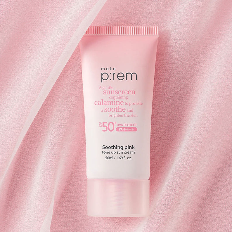 MAKE P:REM  Soothing Pink Tone-Up Sunscreen SPF 50+ PA++++ 50ml