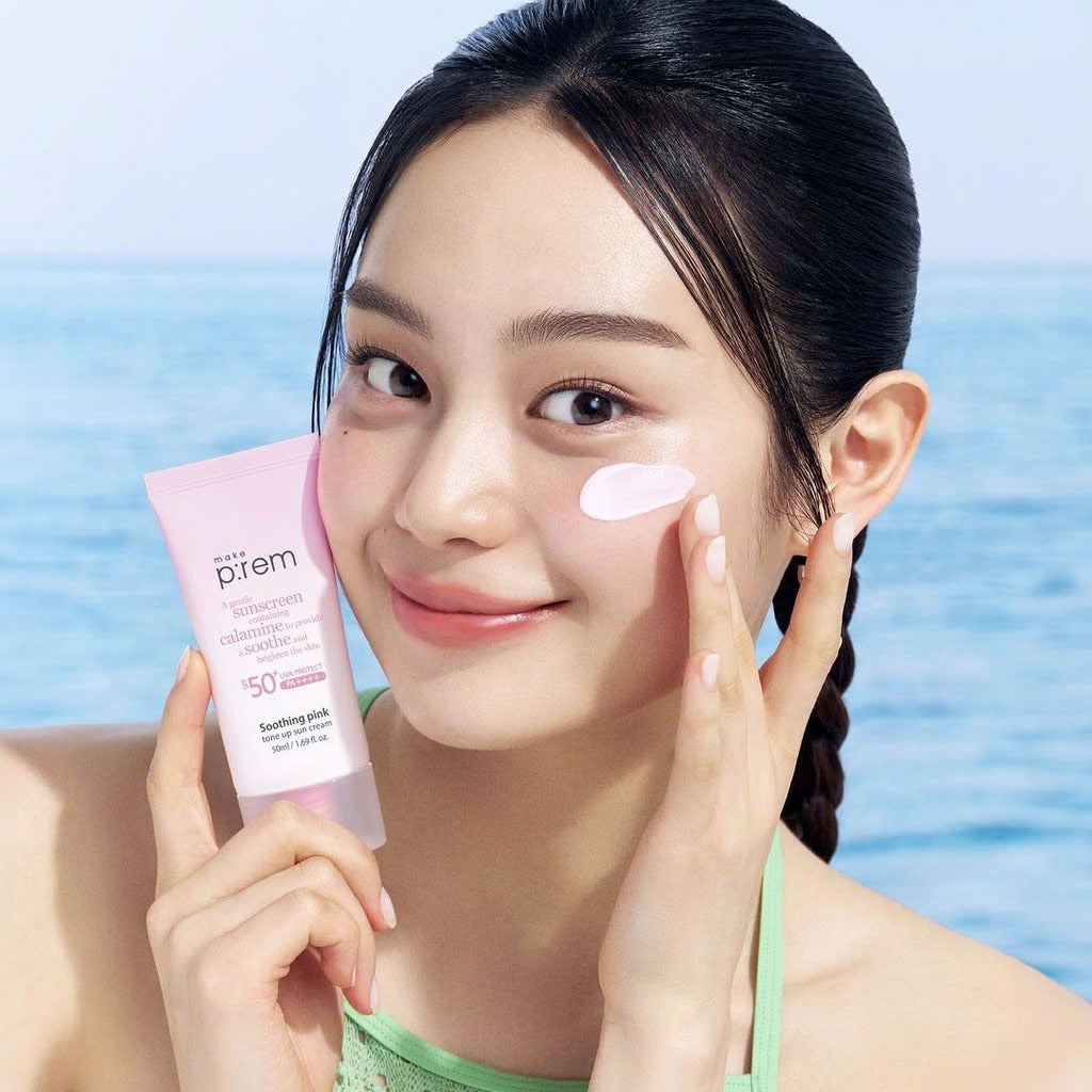 MAKE P:REM  Soothing Pink Tone-Up Sunscreen SPF 50+ PA++++ 50ml