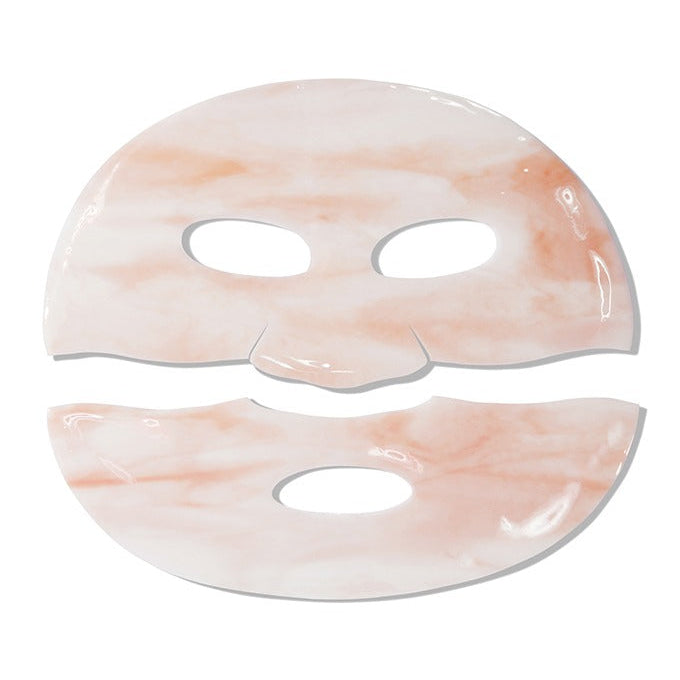 MAMONDE Flora Glow Rose Marble Pack, masque en tissu rose marbré sur fond blanc, visuel produit de la marque