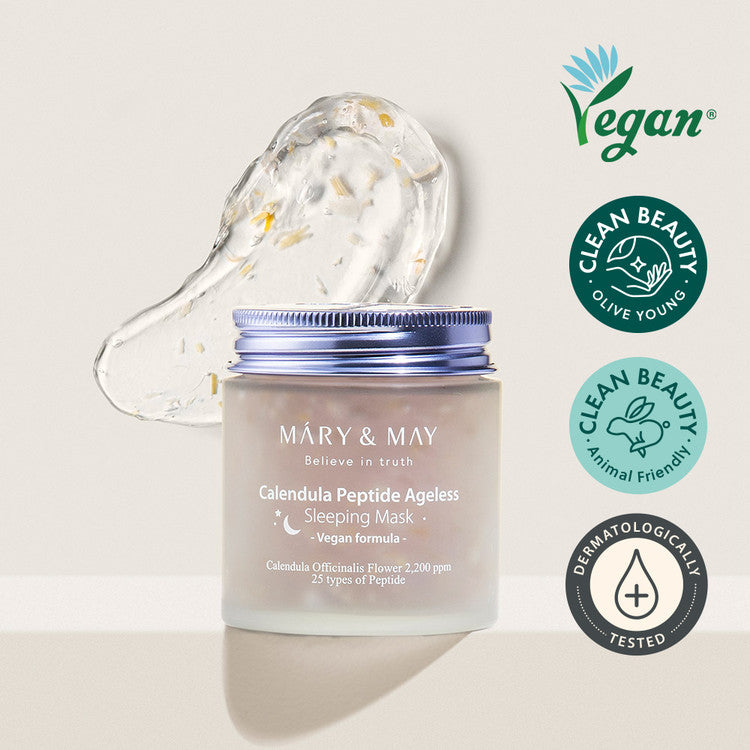 MARY & MAY Calendula Peptide Ageless Sleeping Mask 110g disponible sur Ma petite Coree, ton Eshop 100% K-beauty en direct de Seoul