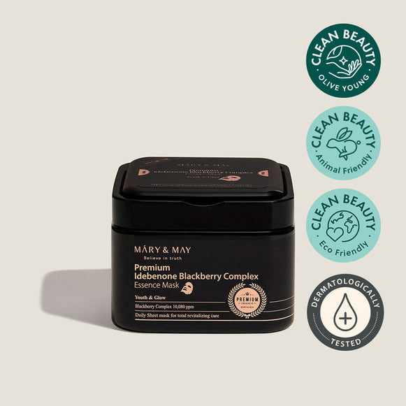 MARY & MAY Premium Idebenone Blackberry Complex Essence Mask x20 disponible sur Ma petite Coree, ton Eshop 100% K-beauty en direct de Seoul