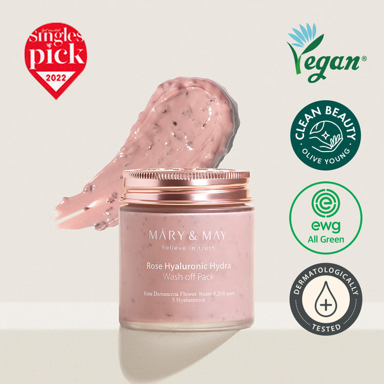 MARY&MAY Rose Hyaluronic Hydra Wash off Pack 125g