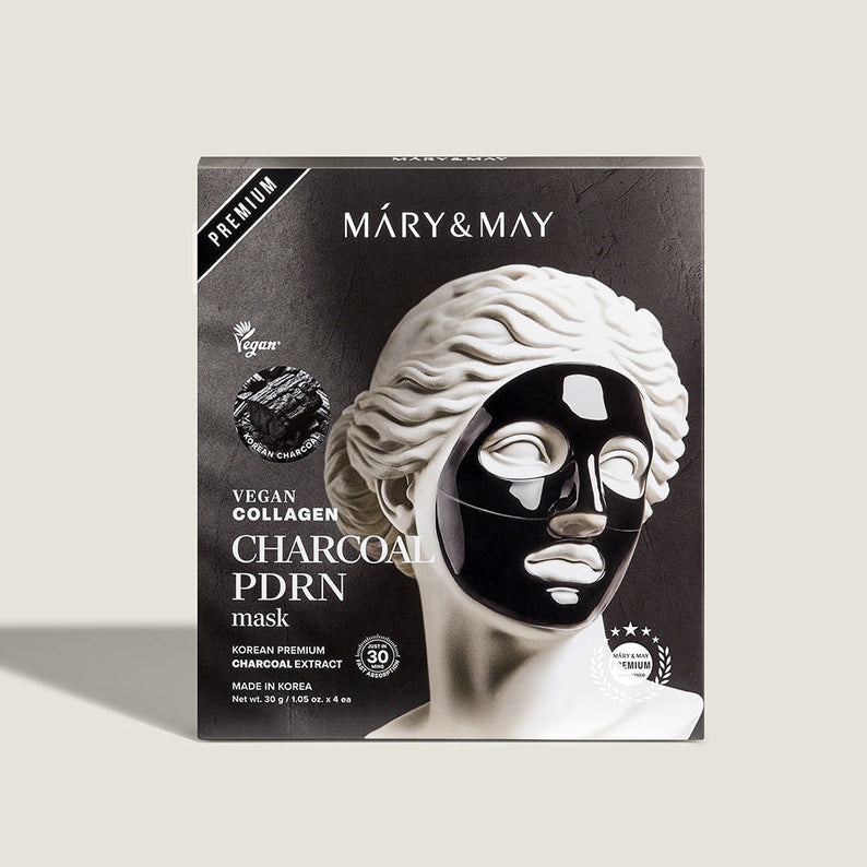 MARY&MAY Vegan Collagen Charcoal PDRN Gel Mask (4 Sheets)