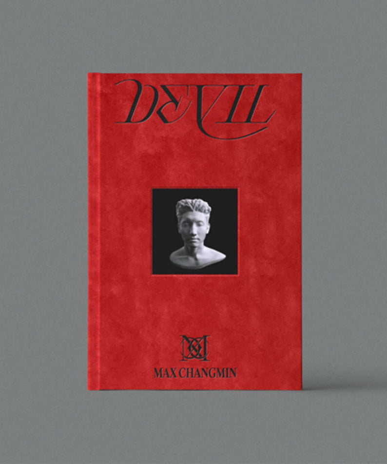 MAX CHANGMIN - 2ND [Devil ] (Red Ver.) - Album Kpop, pochette rouge avec portrait en noir et logo sur fond gris.