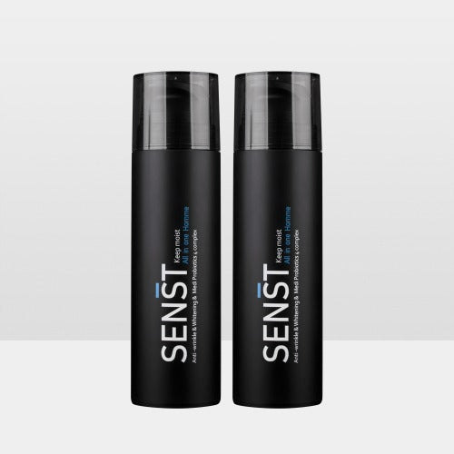 MEDIFLOWER 1+1 Sent Keep Moist All-in-One Homme 150ml, 2 flacons noirs sur fond clair, marque MEDIFLOWER
