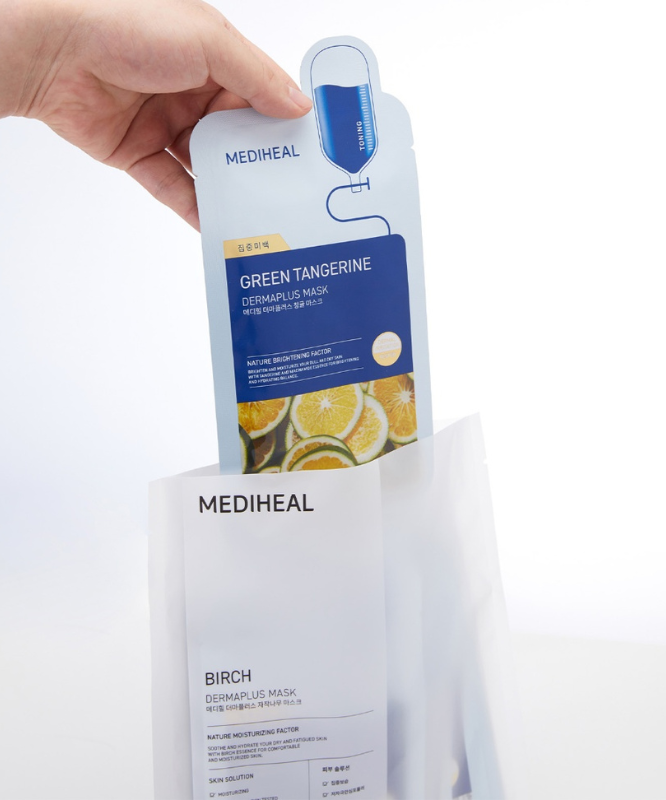 MEDIHEAL Derma Plus Green Tangerine Mask 10 Sheets