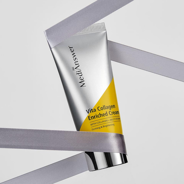 MEDIANSWER Vita Collagen Enriched Cream 50ml sur emballage ruban gris, crème visage photo produit