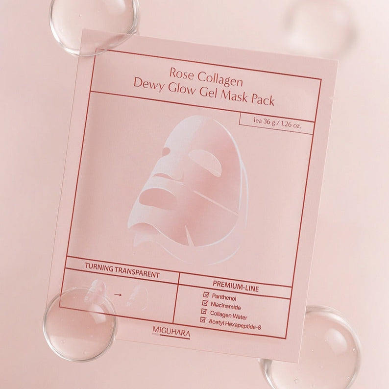 MIGUHARA Rose Collagen Dewy Glow Gel Mask Pack 5 sheets