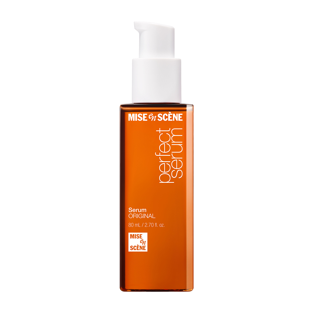 MISE EN SCENE Perfect Serum 80ML de la marque MISE EN SCENE, flacon orange en studio sur fond blanc
