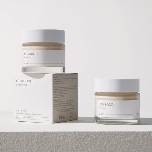 MIXSOON Bean Cream 50ml : crème hydratante en pot, marque mixsoon sur fond clair, produits soin alignés