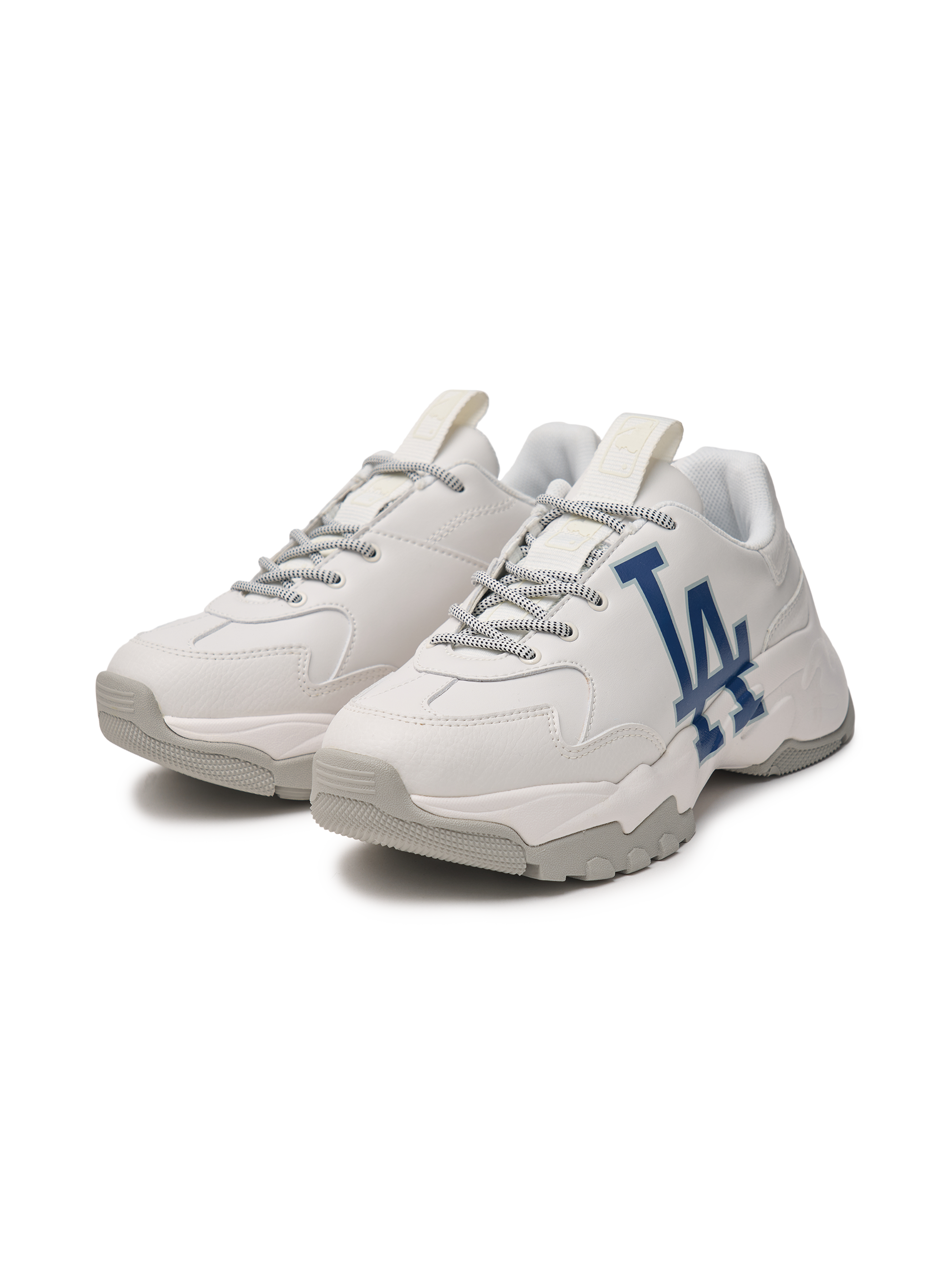 MLB Big Ball Chunky A LA Dodgers WHITE : sneakers blanches avec logo Dodgers, style chunky, vue sur fond clair.