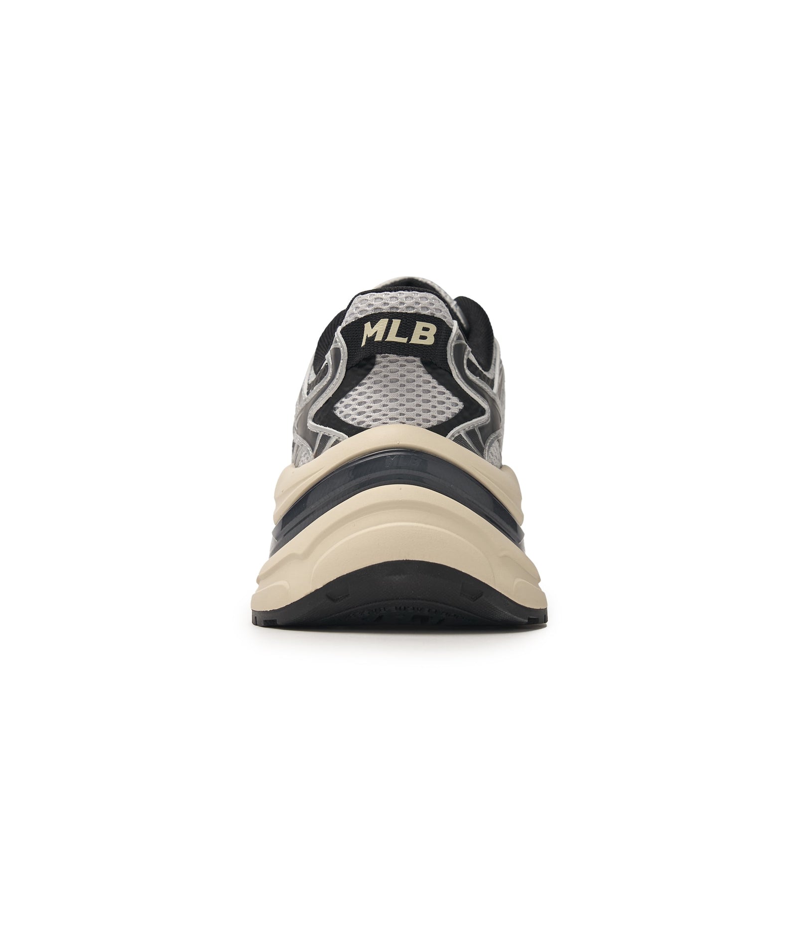 MLB Curve Runner New York Yankees SILVER : chaussure de course MLB, vue arrière, couleur argent, fond blanc.