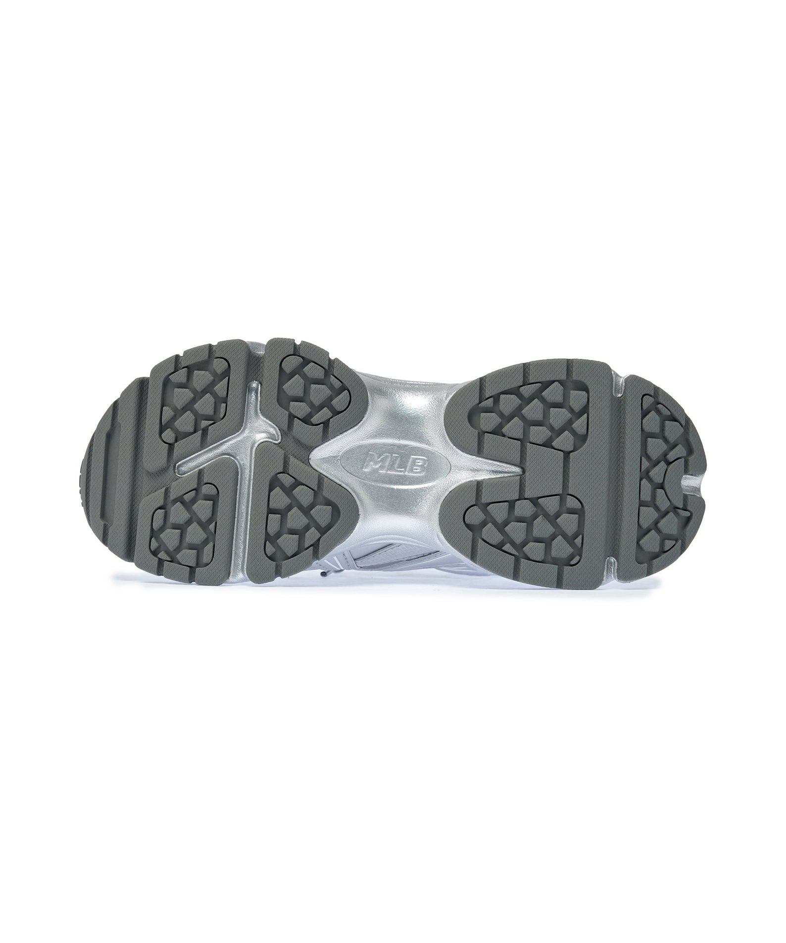 MLB Pastry Runner Mask Metal New York Yankees SILVER : semelle intérieure/extérieur, chaussures homme, branding MLB sur fond blanc.