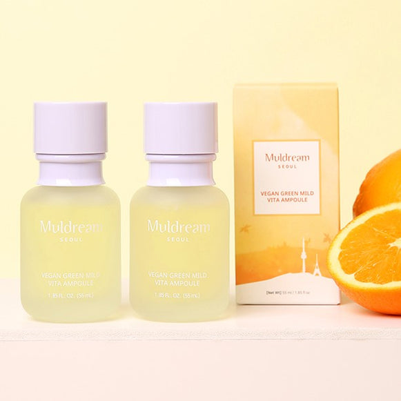 MULDREAM Vegan Green Mild Vita Ampoule 55ml disponible sur Ma petite Coree, ton Eshop 100% K-beauty en direct de Seoul