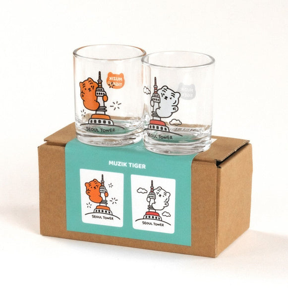 MUZIK TIGER Seoul Tower Soju Glasses Set en stock sur Ma Petite Corée