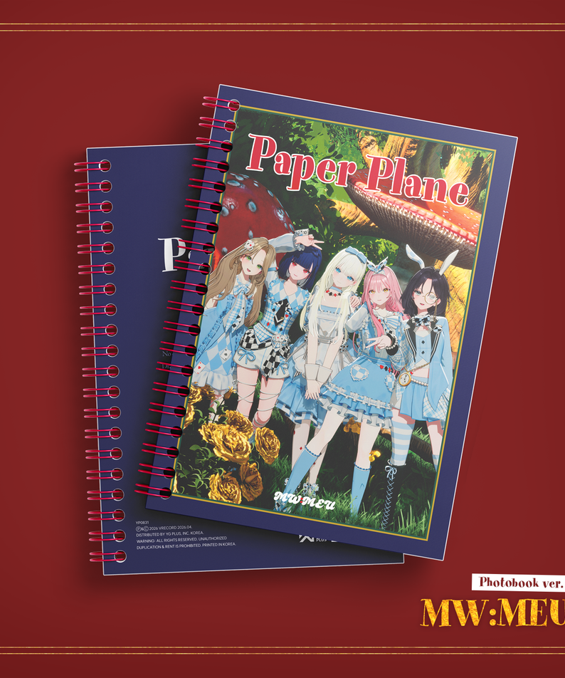 MW:MEU - [Paper Plane] (Photobook Ver.) - Album Kpop : couverture photobook sur fond rouge, visuels membres en style pop.