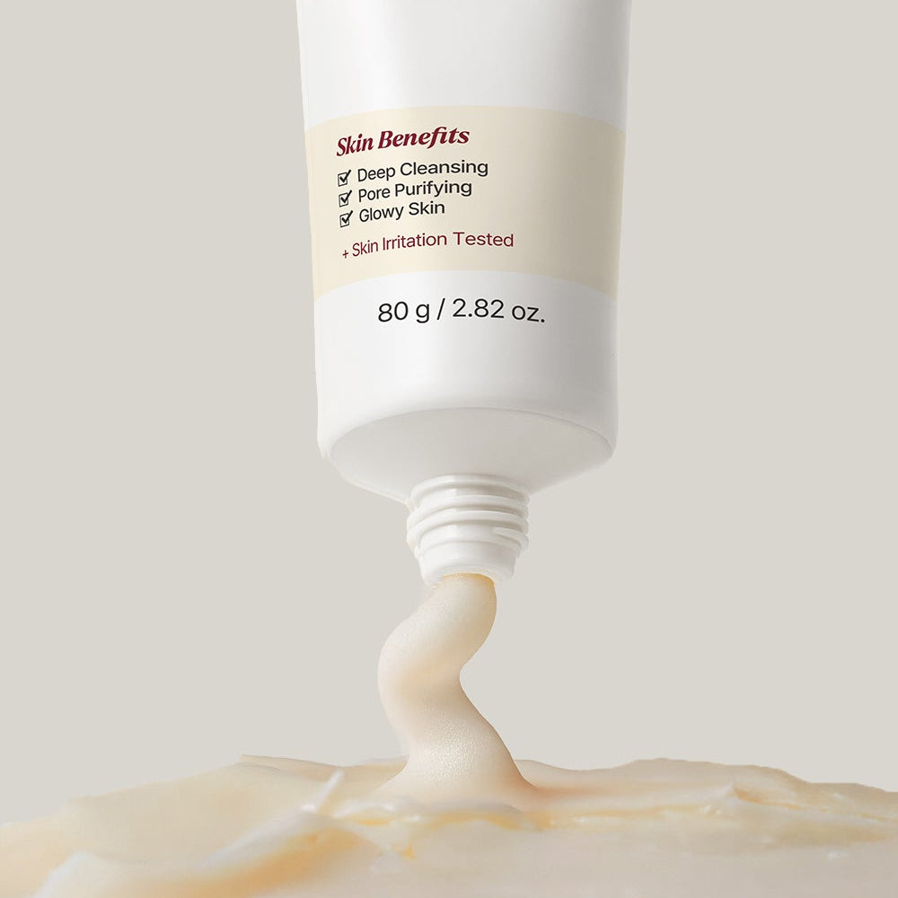 NACIFIC Rice Pepta Collagen Sherbet Cleansing Balm 80g, tube crème et gel translucide sur texture, contexte beauté.