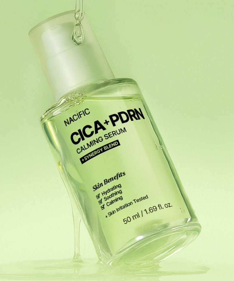 Sérum apaisant NACIFIC Fresh Cica PDRN Calming Serum 50ml pour une peau hydratée et apaisée.