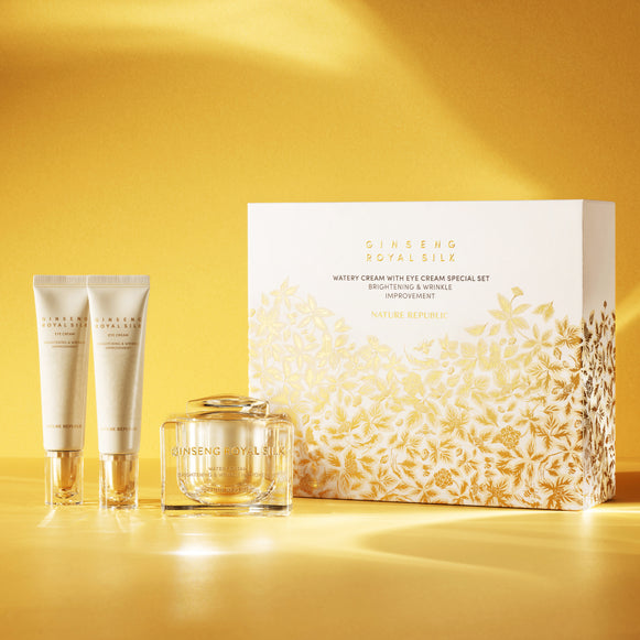 NATURE REPUBLIC Ginseng Royal Silk Watery Cream with Eye Cream Special Set (Cream & Eye Cream X2) disponible sur Ma petite Coree, ton Eshop 100% K-beauty en direct de Seoul