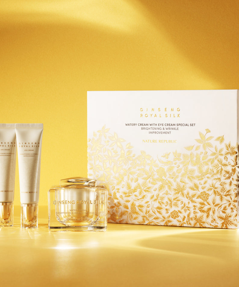 NATURE REPUBLIC Ginseng Royal Silk Watery Cream with Eye Cream Special Set (Cream & Eye Cream X2) disponible sur Ma petite Coree, ton Eshop 100% K-beauty en direct de Seoul