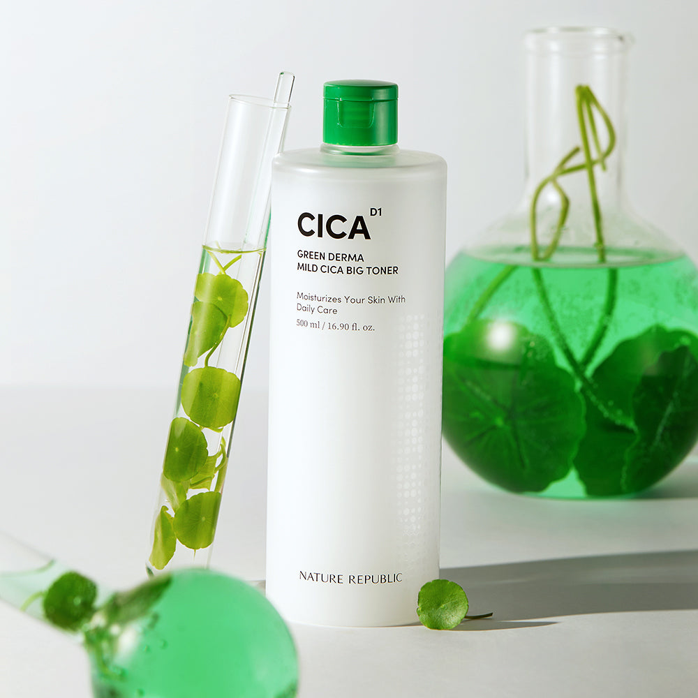 NATURE REPUBLIC Green Derma Mild Cica Big Toner 500ml disponible sur Ma petite Coree, ton Eshop 100% K-beauty en direct de Seoul