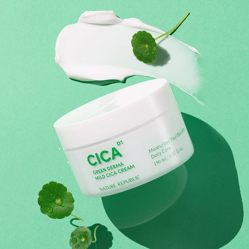 NATURE REPUBLIC Green Derma Mild Cica Cream 190ml disponible sur Ma petite Coree, ton Eshop 100% K-beauty en direct de Seoul