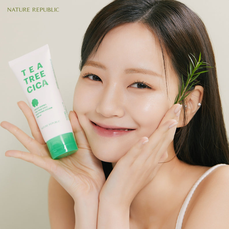 NATURE REPUBLIC Green Derma Tea Tree Cica Soothing Cream 100ml disponible sur Ma petite Coree, ton Eshop 100% K-beauty en direct de Seoul
