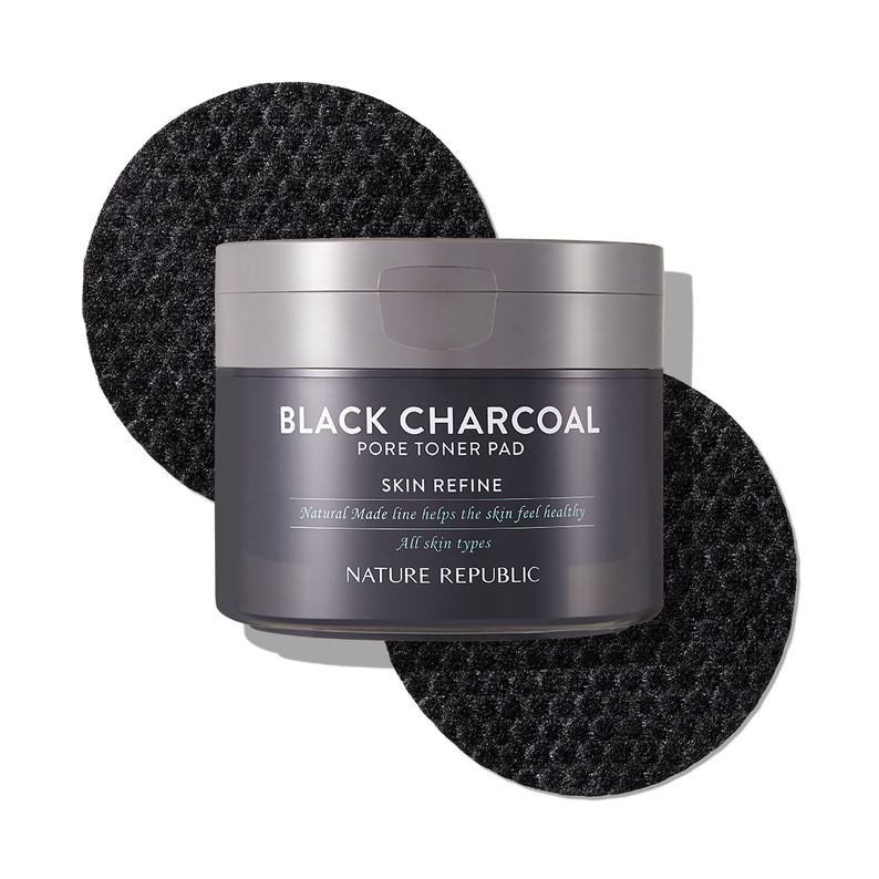 NATURE REPUBLIC Made Black Charcoal pore Toner Pads 100g disponible sur Ma petite Coree, ton Eshop 100% K-beauty en direct de Seoul
