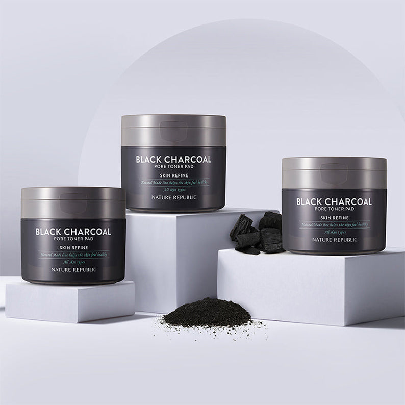 NATURE REPUBLIC Made Black Charcoal pore Toner Pads 100g disponible sur Ma petite Coree, ton Eshop 100% K-beauty en direct de Seoul