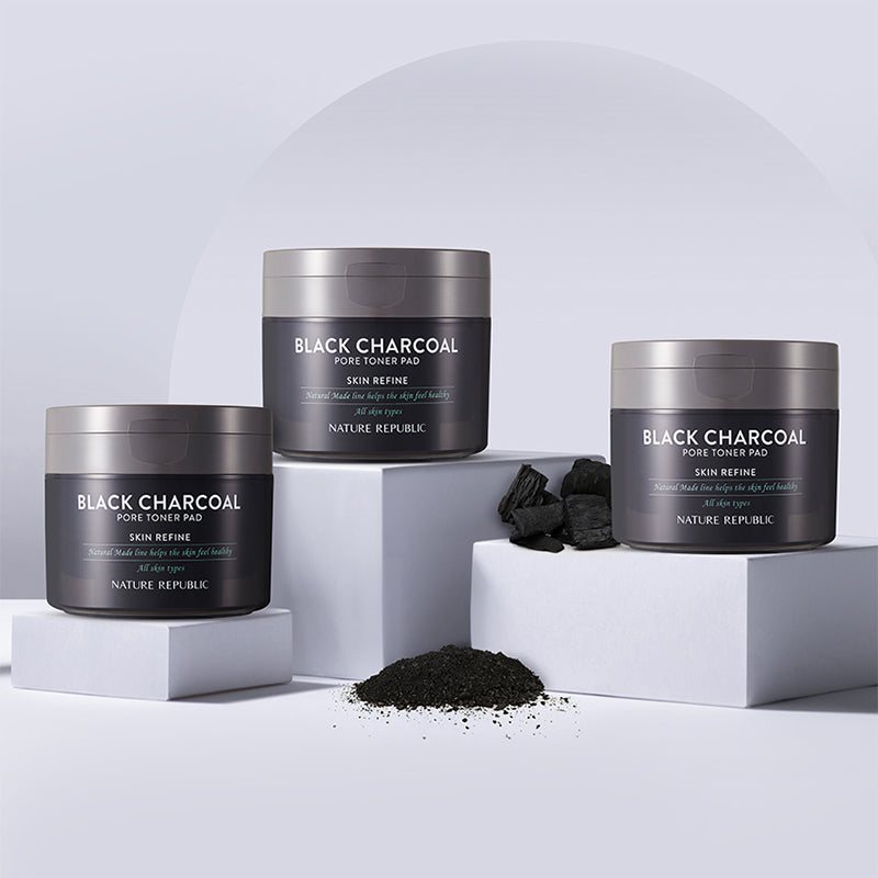 NATURE REPUBLIC Made Black Charcoal pore Toner Pads 100g disponible sur Ma petite Coree, ton Eshop 100% K-beauty en direct de Seoul