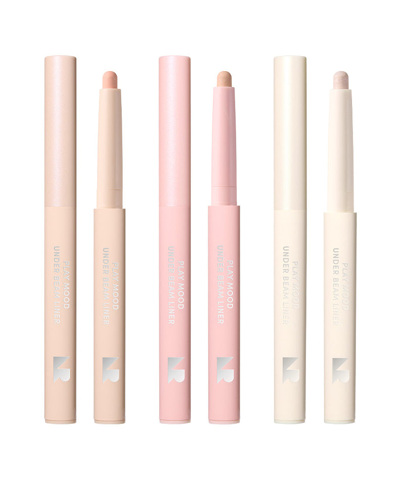 NATURE REPUBLIC Playmood Underbeam Liner : plusieurs crayons illuminateurs roses et ivoire, produits de maquillage de la marque.