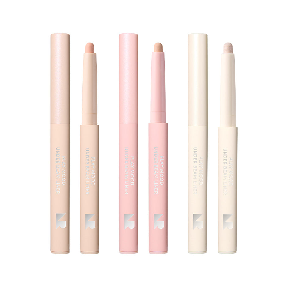 NATURE REPUBLIC Playmood Underbeam Liner : plusieurs crayons illuminateurs roses et ivoire, produits de maquillage de la marque.
