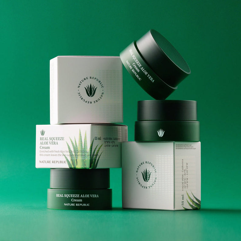 NATURE REPUBLIC Real Squeeze Aloe Vera Cream 55ml disponible sur Ma petite Coree, ton Eshop 100% K-beauty en direct de Seoul